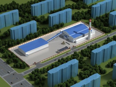 现代锅炉房3D模型下载